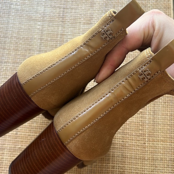 Tory Burch Lug Sole Suede Booties - Picture 4 of 7